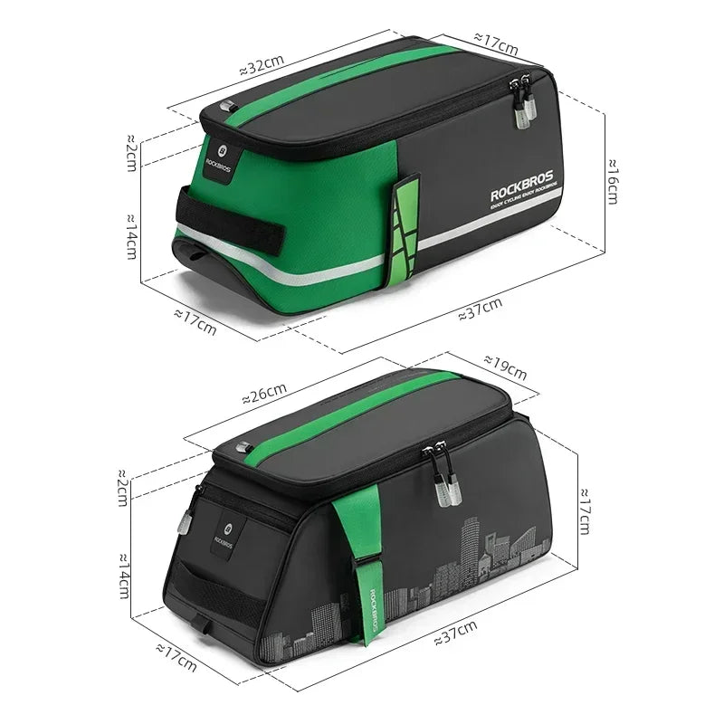 ROCKBROS Fahrradtasche 2-in-1 Reisefotografie Sport Fitness Umhängetasche PU Fahrradgepäckträger Rücksitz Aufbewahrungsbox Fahrradausrüstung