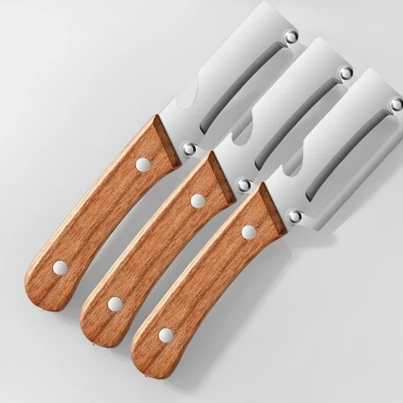 Wood-Handle Kitchen Peeler for Fruit & Vegetables