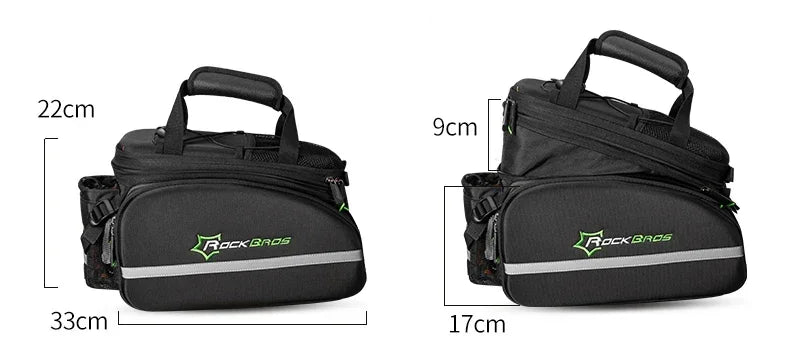 ROCKBROS Fahrradtasche 2-in-1 Reisefotografie Sport Fitness Umhängetasche PU Fahrradgepäckträger Rücksitz Aufbewahrungsbox Fahrradausrüstung