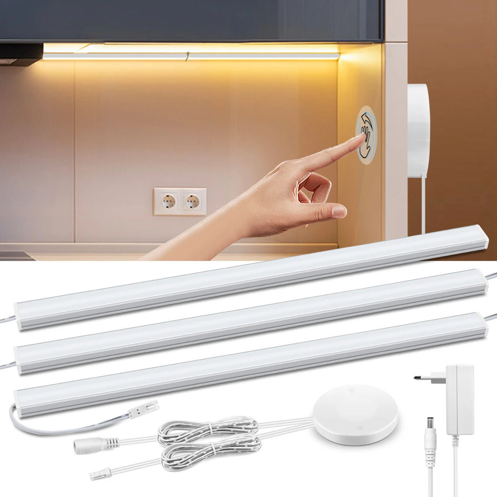Penetrierbarer Holzkontakt-Sensor, dimmbare LED-Leuchten, Bewegungssensor Unterschrank-Küchenlicht, Aluminium-Stablampe, Kleiderschrankregal-Deko
