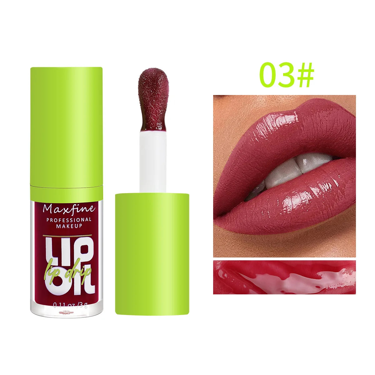 Lipgloss Wasserfest Lang anhaltend Feuchtigkeitsspendend Antihaft-Becher Nicht verblassend Flüssiger grüner Verpackungs-Lipgloss Kosmetik