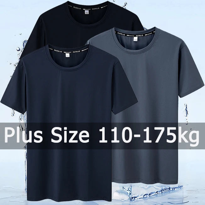 Sommer Oversized T-Shirt für Herren Große Größen 7XL 110-175kg Schnelltrocknendes T-Shirt Fitness Laufen Rundhals Kurzarm-Oberteile