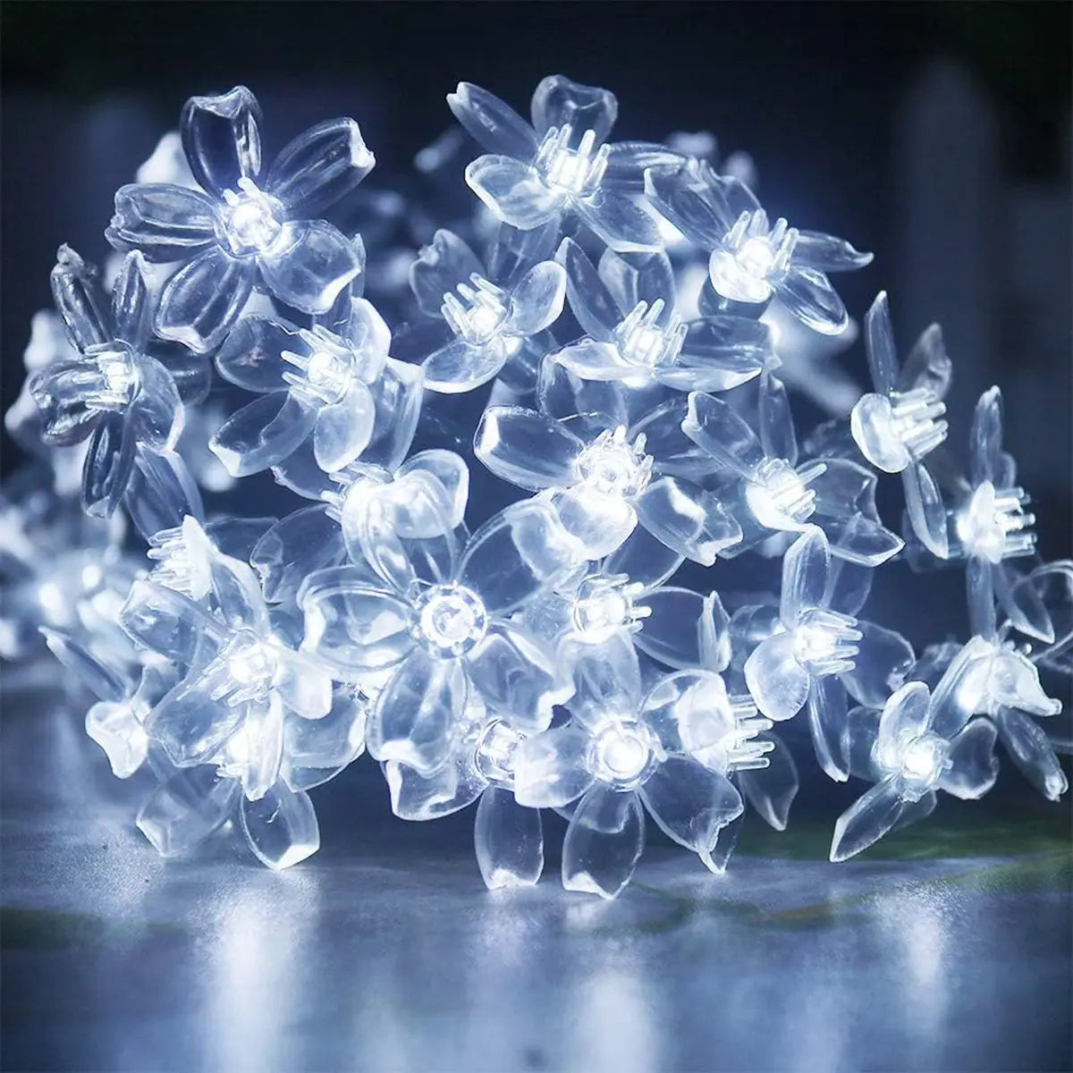 1PC Solar String Flower Lights Outdoor Waterproof 20/30/50/100 LED Fairy Light  For Garden Fence Patio Yard Christmas Tree Decor