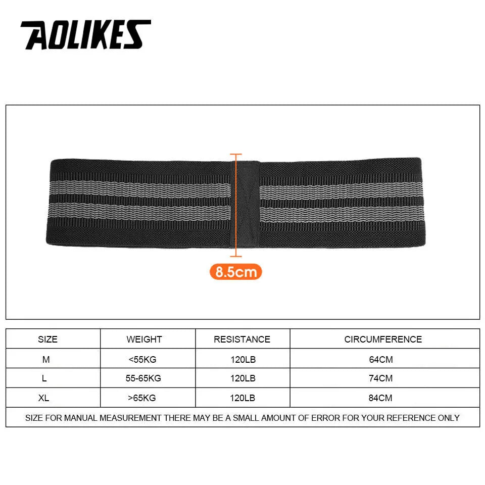 AOLIKES 1PCS Bandas de resistencia elásticas para glúteos, sentadillas, entrenamiento de glúteos, antideslizantes, banda gruesa, tiras de fitness, bucles de yoga
