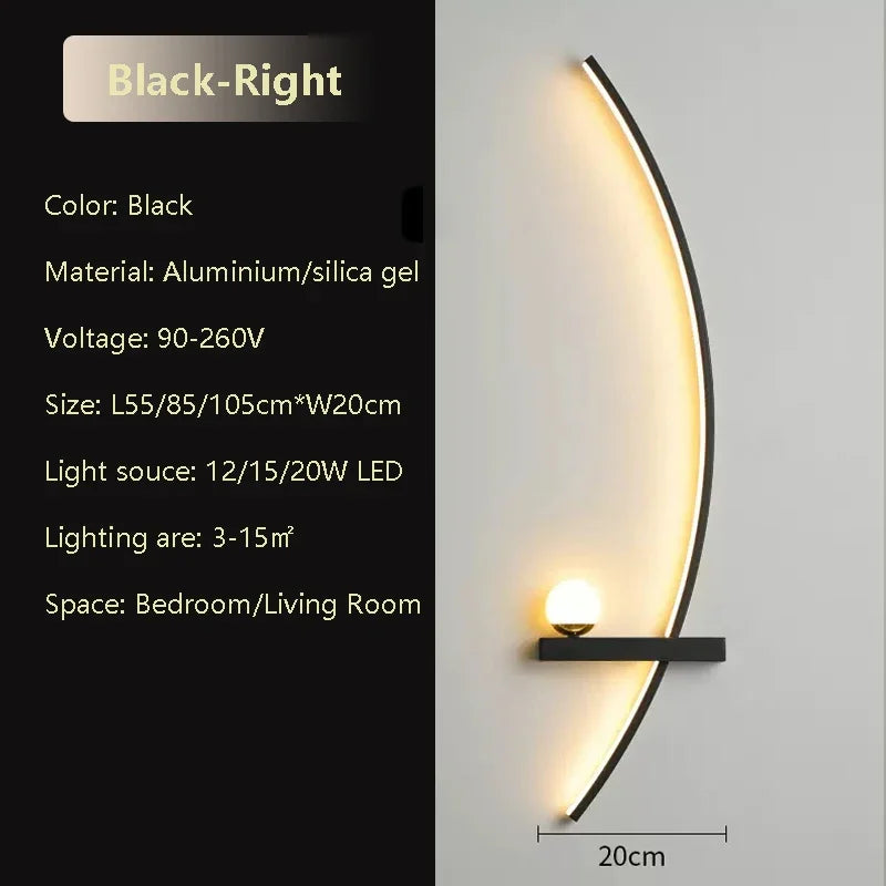 LED Wandlampe 55/105CM Smarte Fernbedienung Links Rechts Beleuchtung Wandleuchte Schlafzimmer Nachttisch Wohnzimmer Zuhause LED Lichter Leuchte