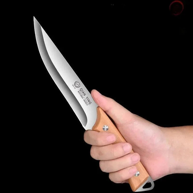 Professional forging bone removal and slicing knife set, kitchen knife with wooden handle, meat cutting knife with blade sheath