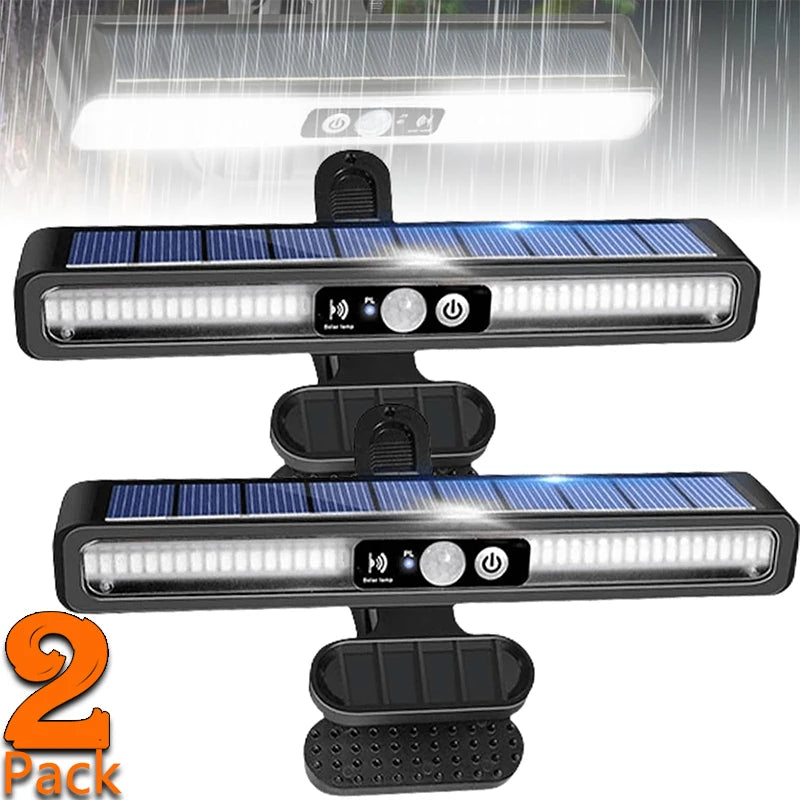 Solar-Klemmleuchte für den Außenbereich, 3 Modi LED-Leuchten wasserdicht für Garten, Zäune, Dachrinnen, Kaltweißlicht-Beleuchtung
