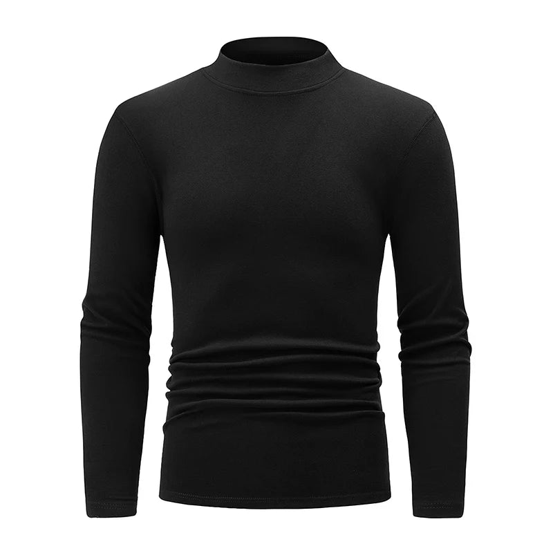 1/2 Stück Herbst und Winter Herren Halb-Stehkragen Modisches Basis Langarmshirt Einfarbiges Freizeit Sport Fitness Warmes T-Shirt