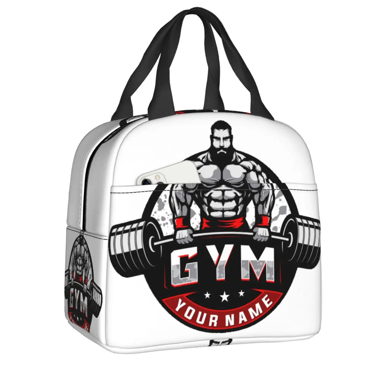 Powerhouse Gym Logo Insulated Lunch Bags for Work School Bodybuilding Fitness Portable Thermal Cooler Bento Box Women Kids