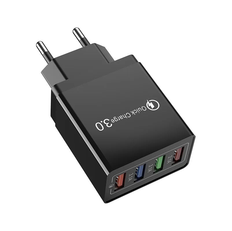 EU US Stecker 3A USB Ladegerät Multi Port 4 USB Quick Charge 3.0 für Telefon Adapter Tablet Tragbares Wandladegerät Schnellladegerät für Poco