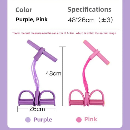 1PCS Multifunktions-Spannseil mit 4 Röhren, elastischer Yoga-Pedal-Puller-Widerstandsband, Naturkautschuk-Spannseil Fitnessgeräte