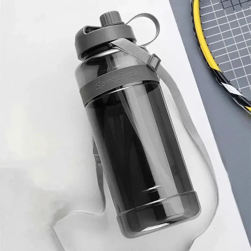 Neue 3-Liter-Trinkflasche mit Strohhalm, Fitness-Flasche mit Riemen für Outdoor, Reisen, Sport, große Kapazität