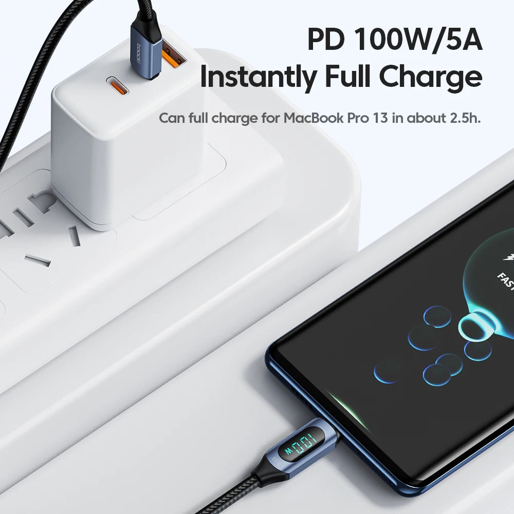 Toocki 100W USB-C Charging Cable with Display