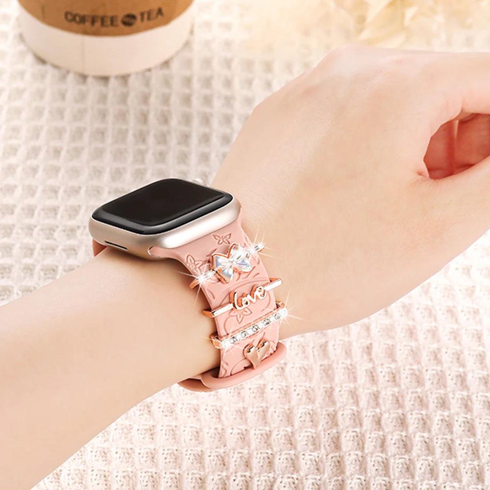 Anhänger für Apple Watch Armband Serie 9 8 7 6 5 4 SE 38 42 40 49 41 45 44 mm Dekoring Galaxy Watch 4 5 6 7 Armband Zubehör