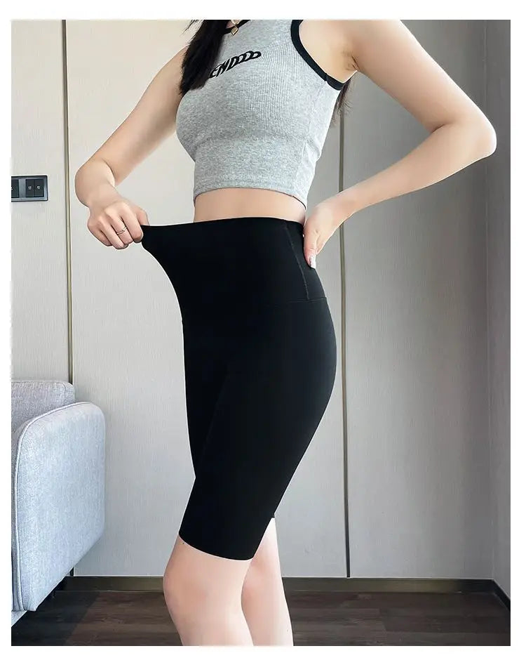 BIVIGAOS Liquid Cycling Shorts Women Honeycomb High Waist Tummy Control Butt Lifter Seamless Fitness Sports Biker Short Leggings