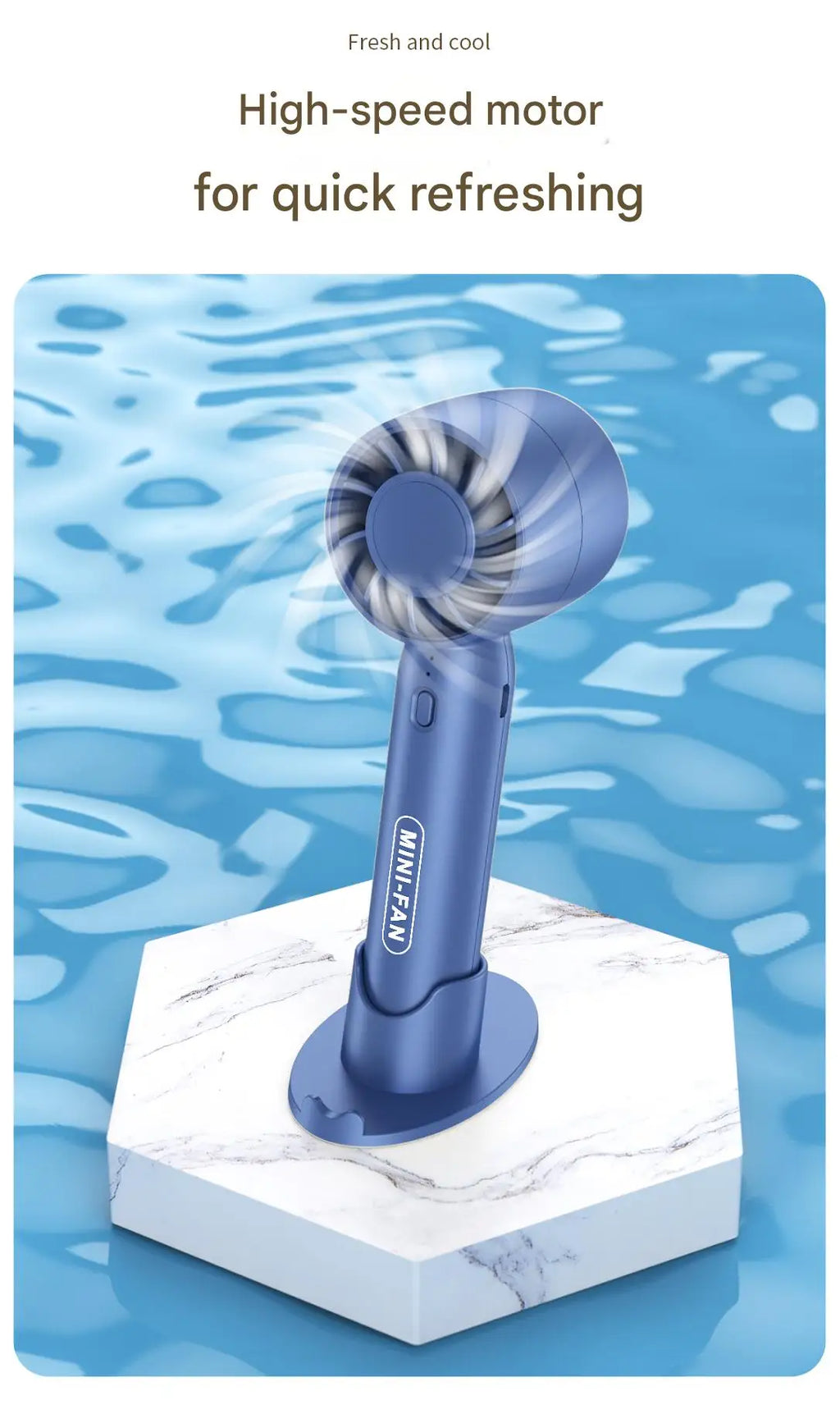 Turbo Handheld Small Fan USB Charging Mini Outdoor Portable Lightweight Desktop Stand With Long-Lasting Battery Life