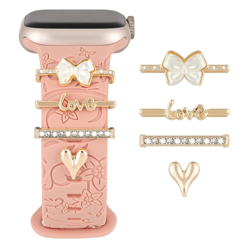 Charms for Apple Watch Band Series 9 8 7 6 5 4 SE 38 42 40 49 41 45 44 mm Decorative Ring Galaxy Watch 4 5 6 7 Strap Accessories