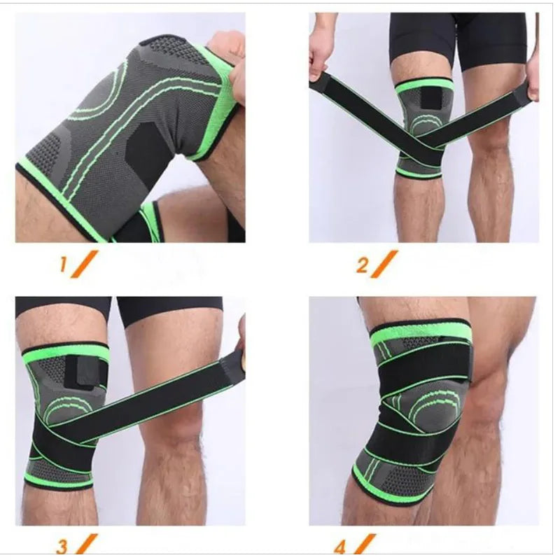1pc Knee Pads Braces Sports Support Kneepad Men Women Pressurized Elastic Support Fitness Gear Basketball Run Brace Protector