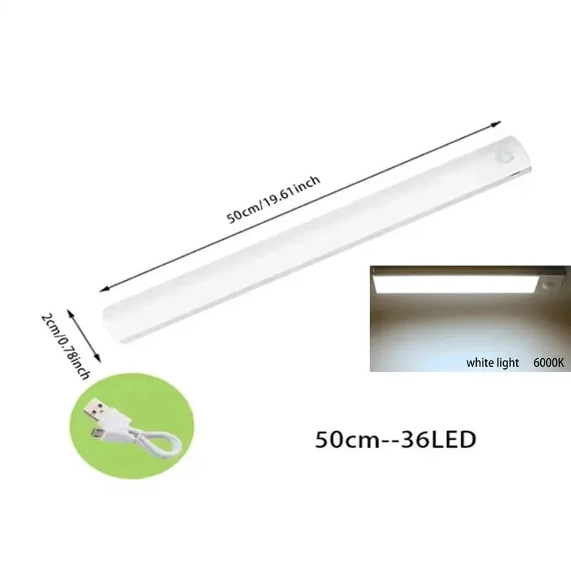 Luces LED con sensor de movimiento PIR, lámpara recargable, decoración de dormitorio, luz de noche regulable, lámparas para armario, escaleras, iluminación para habitación o bar