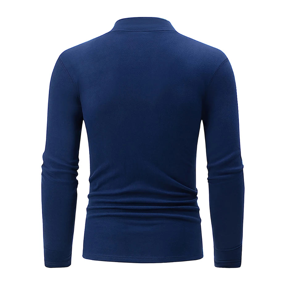 1/2 Stück Herbst und Winter Herren Halb-Stehkragen Modisches Basis Langarmshirt Einfarbiges Freizeit Sport Fitness Warmes T-Shirt