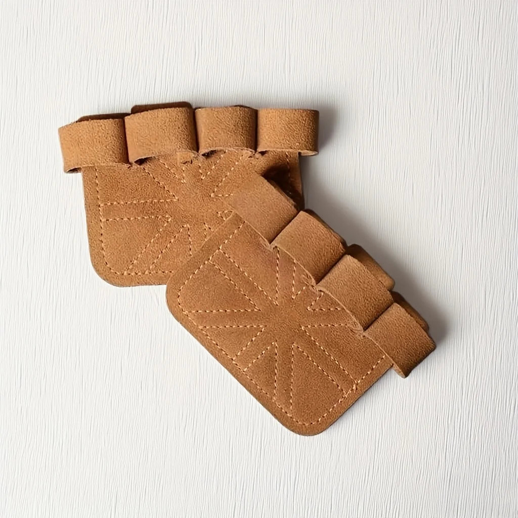 2 pares de guantes de fitness para dominadas | Protección de palma de cuero vacuno multicolor | Agarre antideslizante y resistente al desgaste