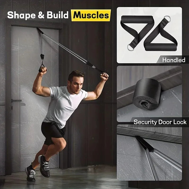 Multi Functional Resistance Exercise Set, Tension Rope, Fitness Tension Belt, Elastic Rope, and Portable Fitness Equipment