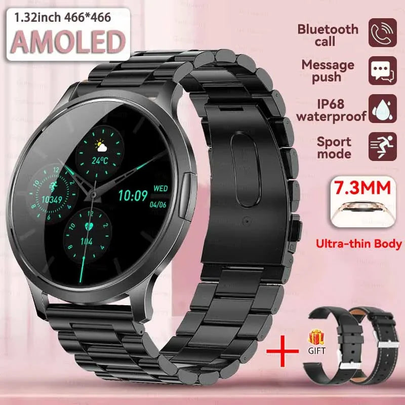 2025 NEW Smart Watch Women 1.32"AMOLED Sport Fitness Bracelet Custom Dial Watches Men Heart Rate  Bluetooth Call lady Smartwatch