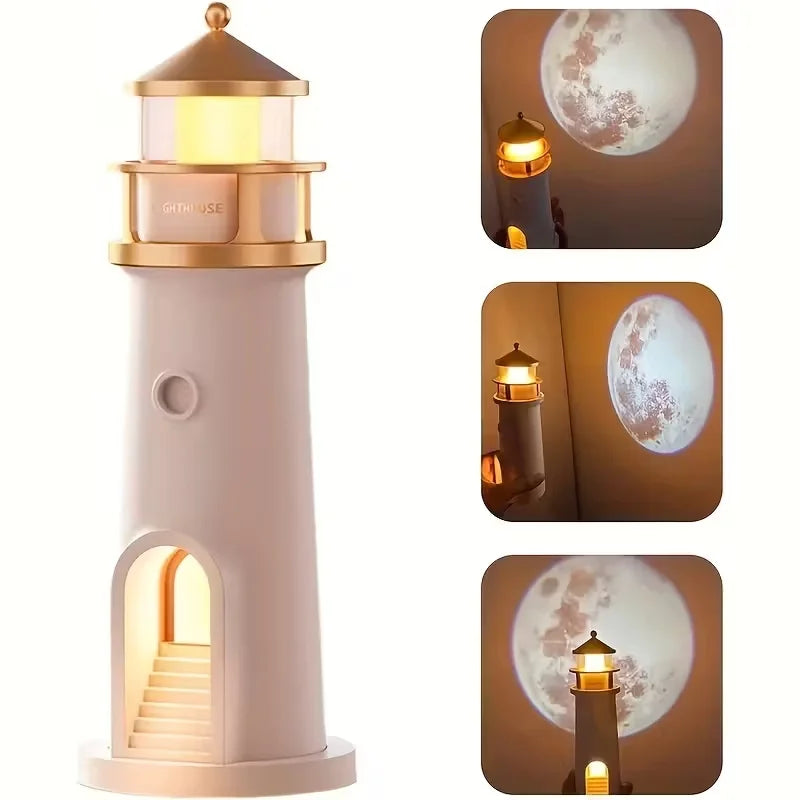 Mondprojektionsleuchten, Nachtlampe, Leuchtturm, Umgebungs-LED-Leuchten mit Fernbedienung, Desktop-Dekorationslicht, Weihnachtsgeschenk