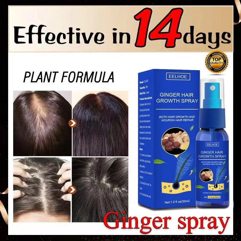 Ginger Hair Growth spray Anti Hair Fall Hair Loss Treatment Growth Essence Oil for Men Women