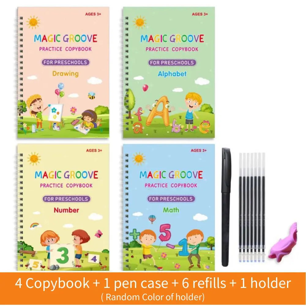 Schreibübungsbücher Englisch Groove Magic Practice Copybook Kinderbuch Lernzahlen Buchstaben Alphabet Kalligrafie Geschenk
