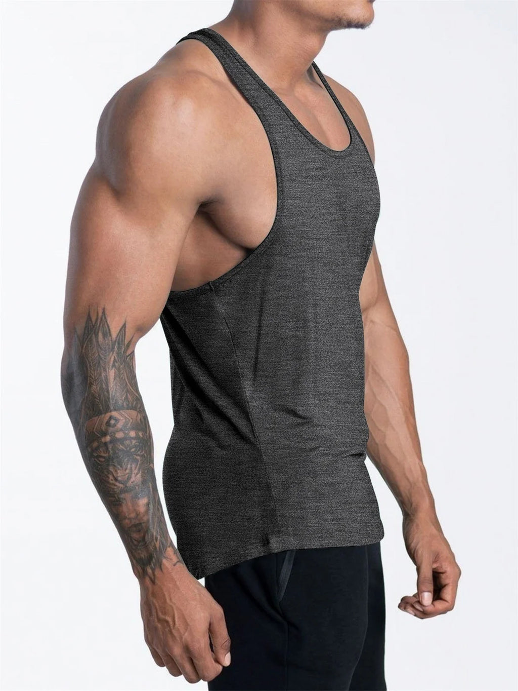 Schnelltrocknendes Bodybuilding Tank Top Herren Gym Fitness Sport Ärmelloses Shirt Männer Lässiges Skinny Stringer Singlet Weste Workout Kleidung