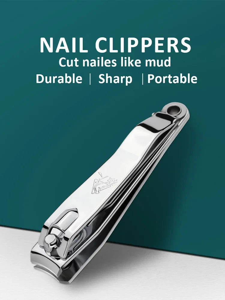 Nail Clippers Stainless Steel Sharpest Nail Cutter Duty Curved Edge for Adult Men Women Swing Out Nail Cleaner/File
