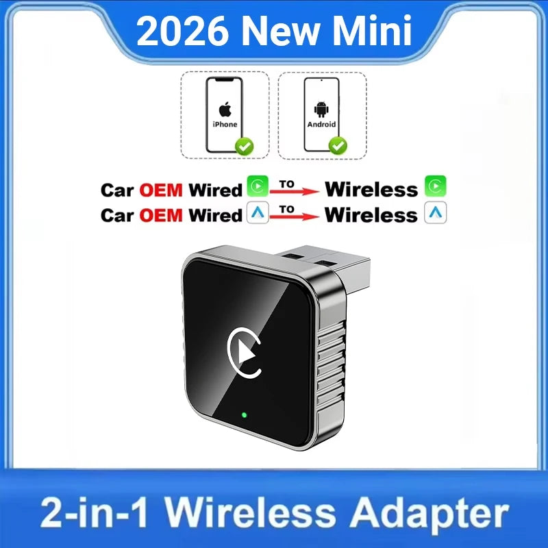Neue Super Mini Carplay AI Box Kabelgebunden zu Kabellosem CarPlay/Android Auto 2in1 Box 5GHz WiFi5 für 99% Original Kabelgebundenes CarPlay/Auto Fahrzeug