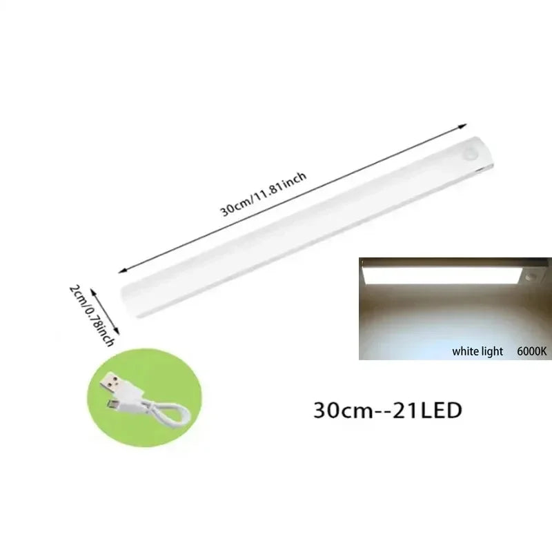 PIR-Bewegungssensor-LED-Leuchten Wiederaufladbare Lampe Schlafzimmer-Dekoration Dimmbares Nachtlicht Schranktreppenlampen Zimmer Bar Beleuchtung