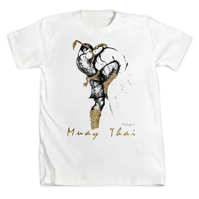 Herren Boxen Muay Thai T-Shirt Mode Sommer Oversized T-Shirts Casual Herren Fitnessstudio Fitness Kampf Training Sportbekleidung