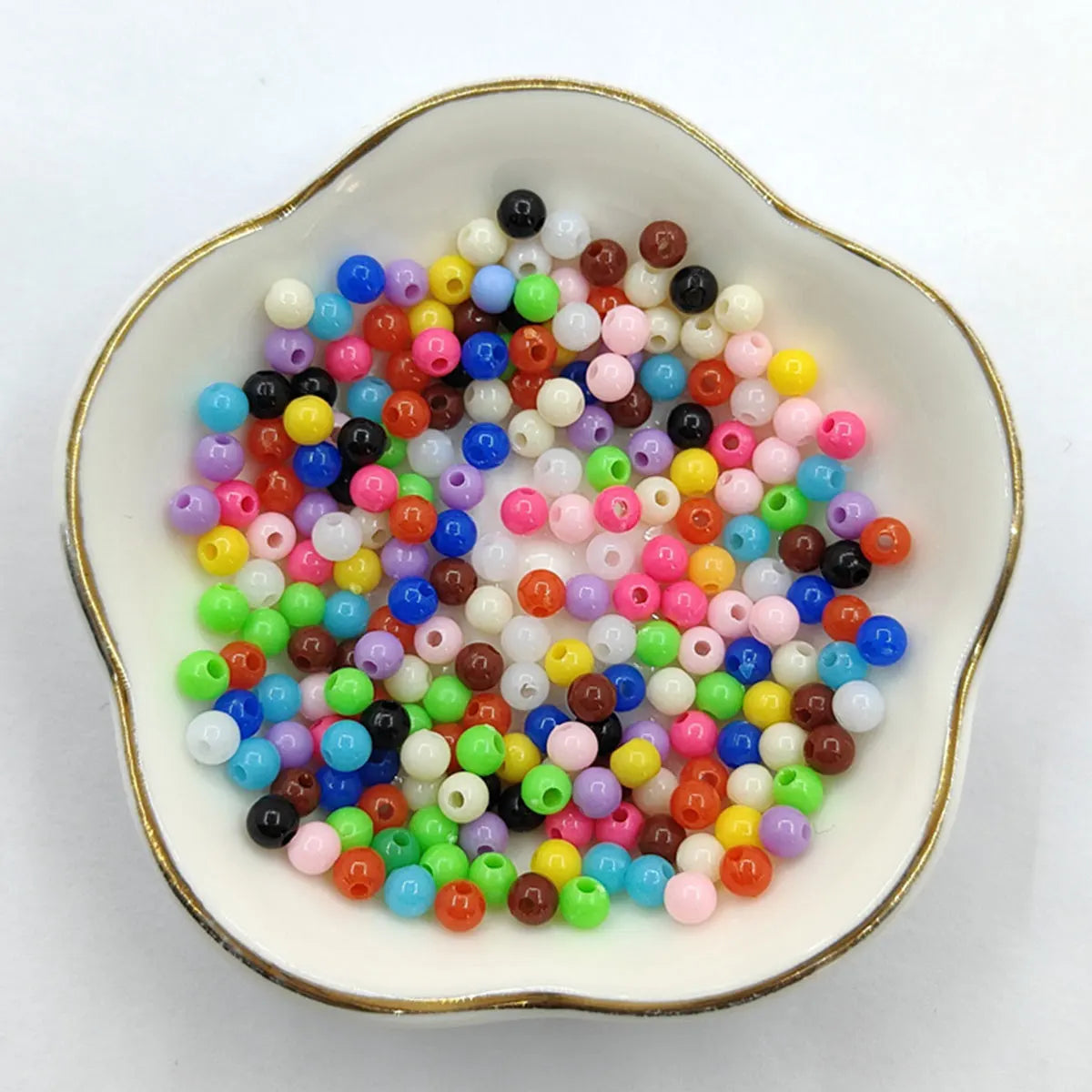 200Pcs 4mm Solid Color Round Loose Beads Jewelry Making DIY For Pendant Necklace Bracelet Wholesale
