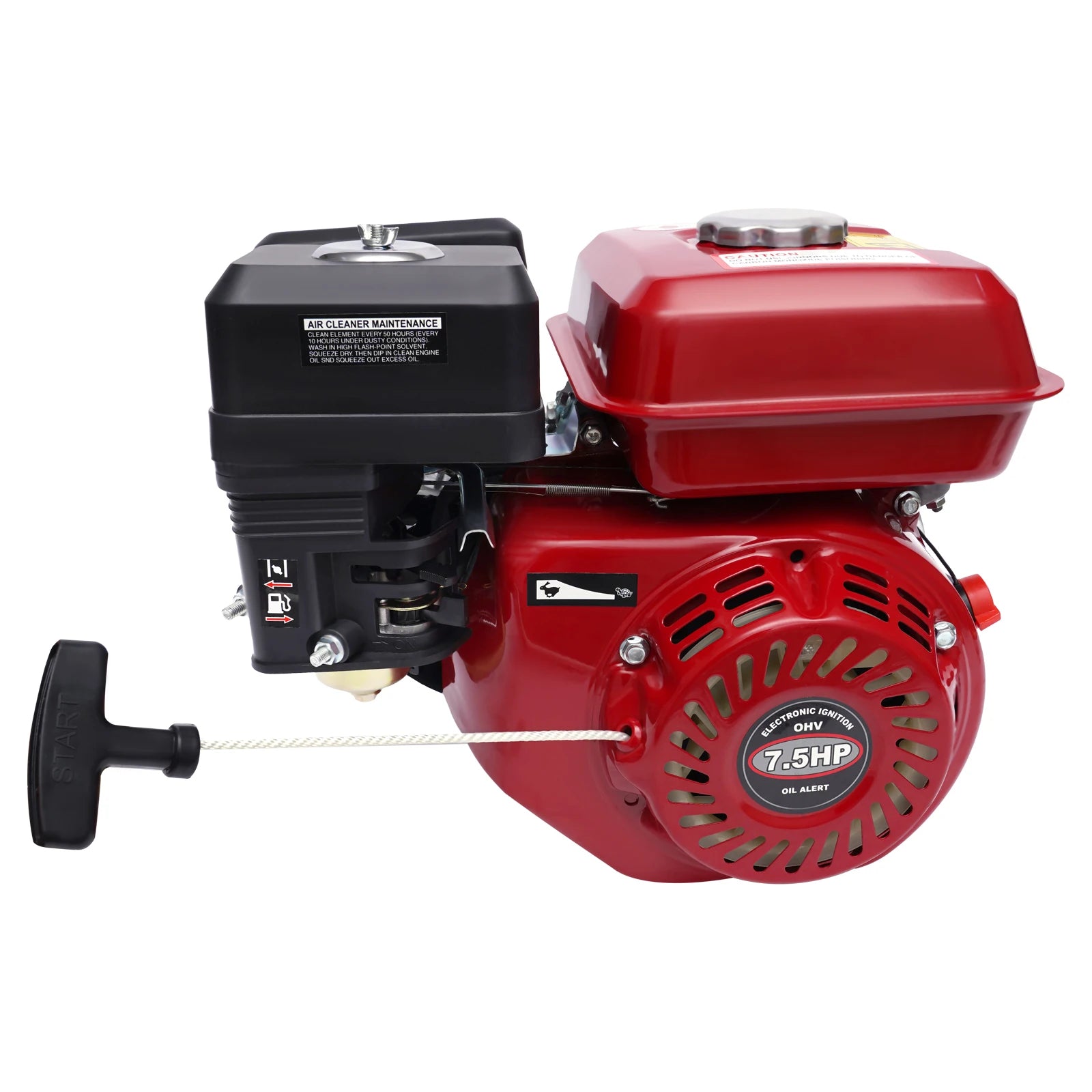 4-Stroke 212cc Petrol Engine,7.5HP 4000W 3600 RPM Single Cylinder Hand-Pulled Gasoline Engine,Diameter of the Crankshaft is 20mm