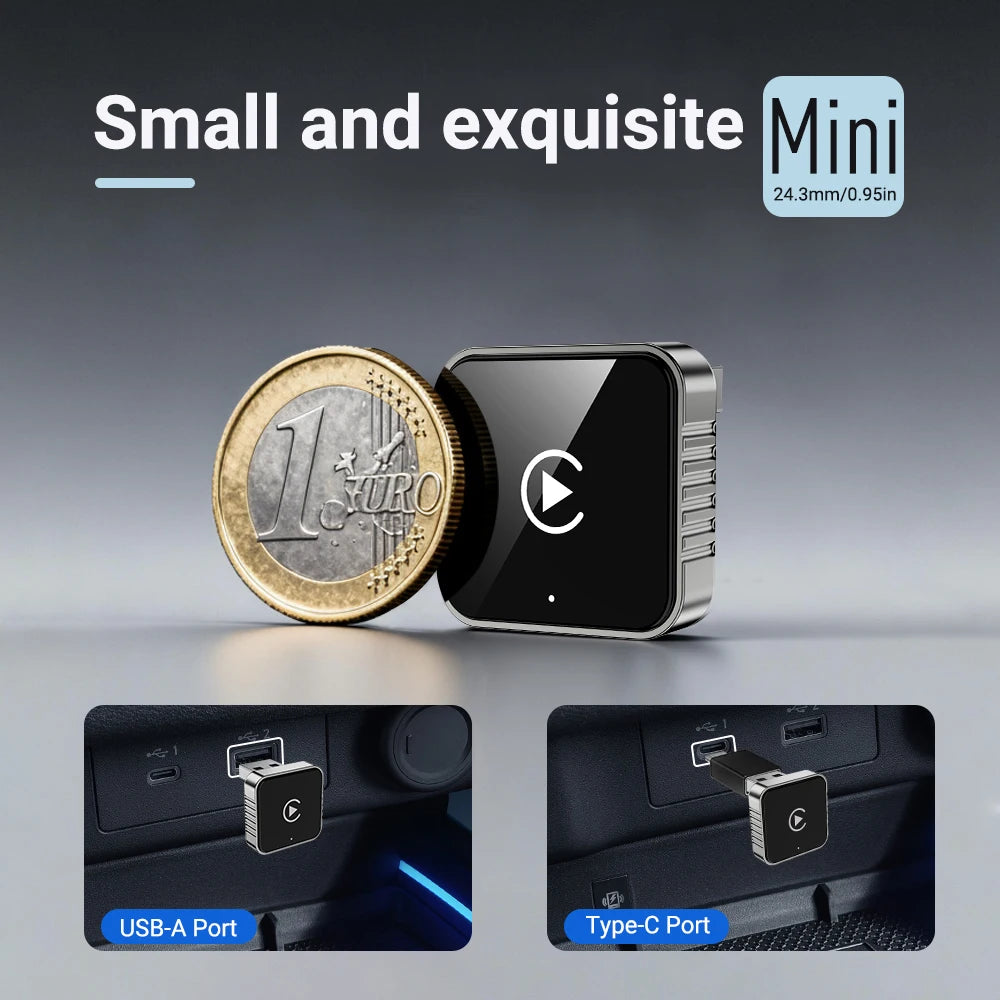 Neue Super Mini Carplay AI Box Kabelgebunden zu Kabellosem CarPlay/Android Auto 2in1 Box 5GHz WiFi5 für 99% Original Kabelgebundenes CarPlay/Auto Fahrzeug