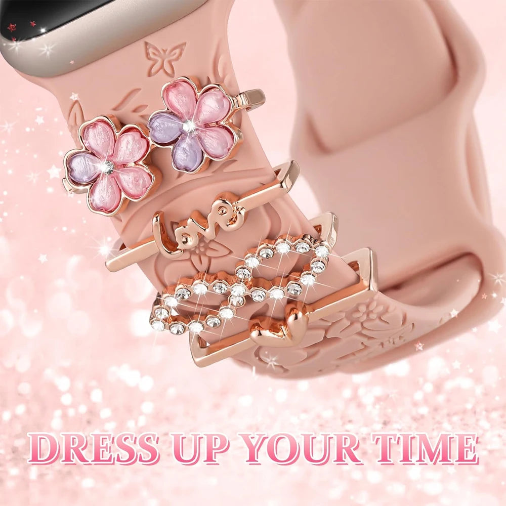 Anhänger für Apple Watch Armband Serie 9 8 7 6 5 4 SE 38 42 40 49 41 45 44 mm Dekoring Galaxy Watch 4 5 6 7 Armband Zubehör