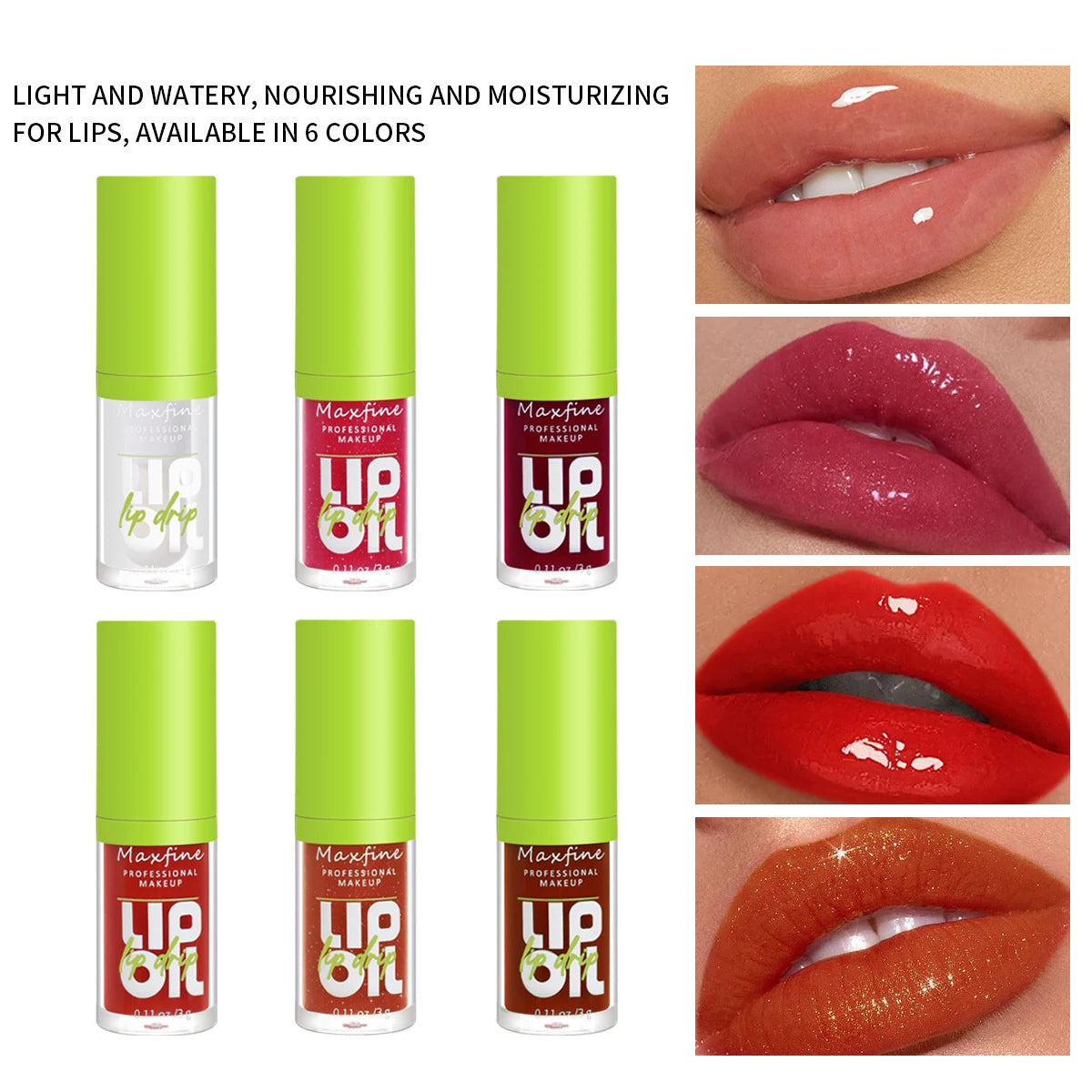Lipgloss Wasserfest Lang anhaltend Feuchtigkeitsspendend Antihaft-Becher Nicht verblassend Flüssiger grüner Verpackungs-Lipgloss Kosmetik
