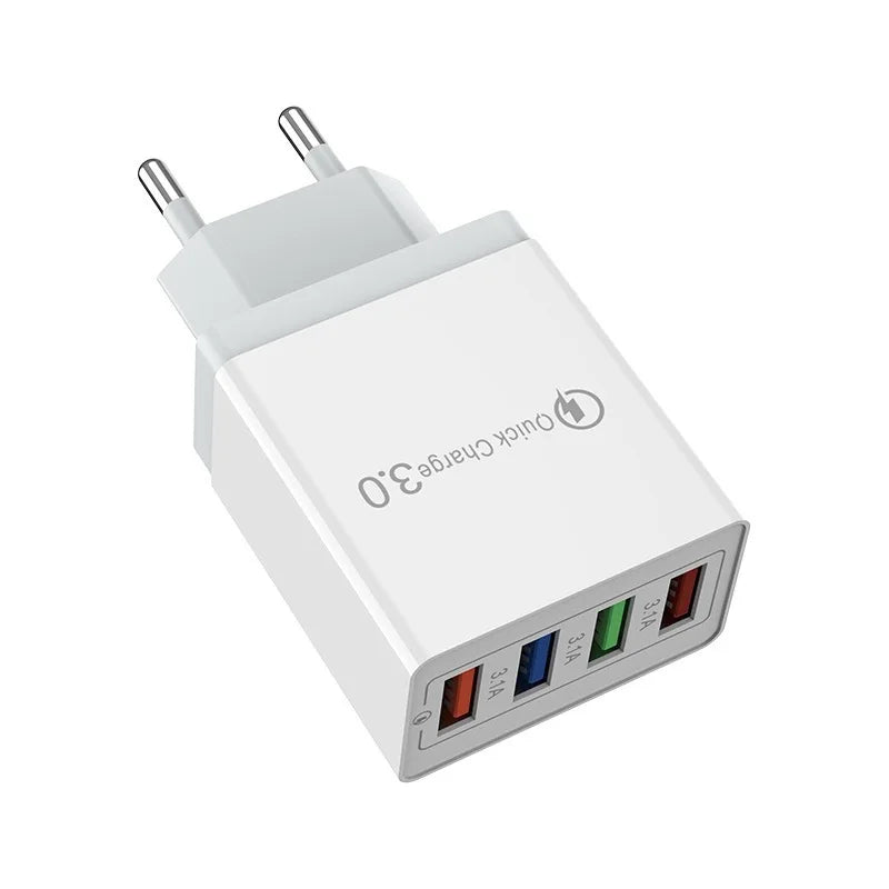 EU US Stecker 3A USB Ladegerät Multi Port 4 USB Quick Charge 3.0 für Telefon Adapter Tablet Tragbares Wandladegerät Schnellladegerät für Poco