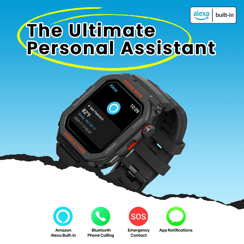 Neue Zeblaze Ares GPS Smartwatch mit integriertem Alexa & GPS Bluetooth Telefonanrufen Smartwatch Herzfrequenz SpO2 Fitness Tracker
