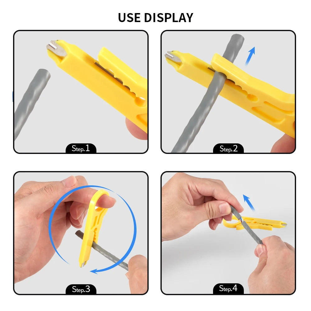 1-Stück / 3-Stück Abisolierzange mit Anlegewerkzeug, Multi-Kabelabisolierwerkzeug für RJ45 RJ11 Netzwerk-, Telefon- & CCTV-Verkabelung