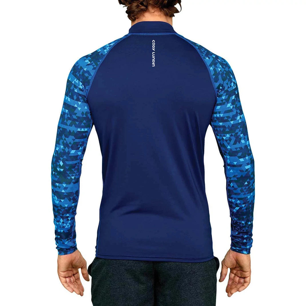 Herren UPF 50+ Kompressions-Rollkragen-Schwimm-Trainingsshirt Fitnessstudio Fitness-T-Shirt Surf-Sport-Rashguard Individuelles Logo Angel-Oberteil