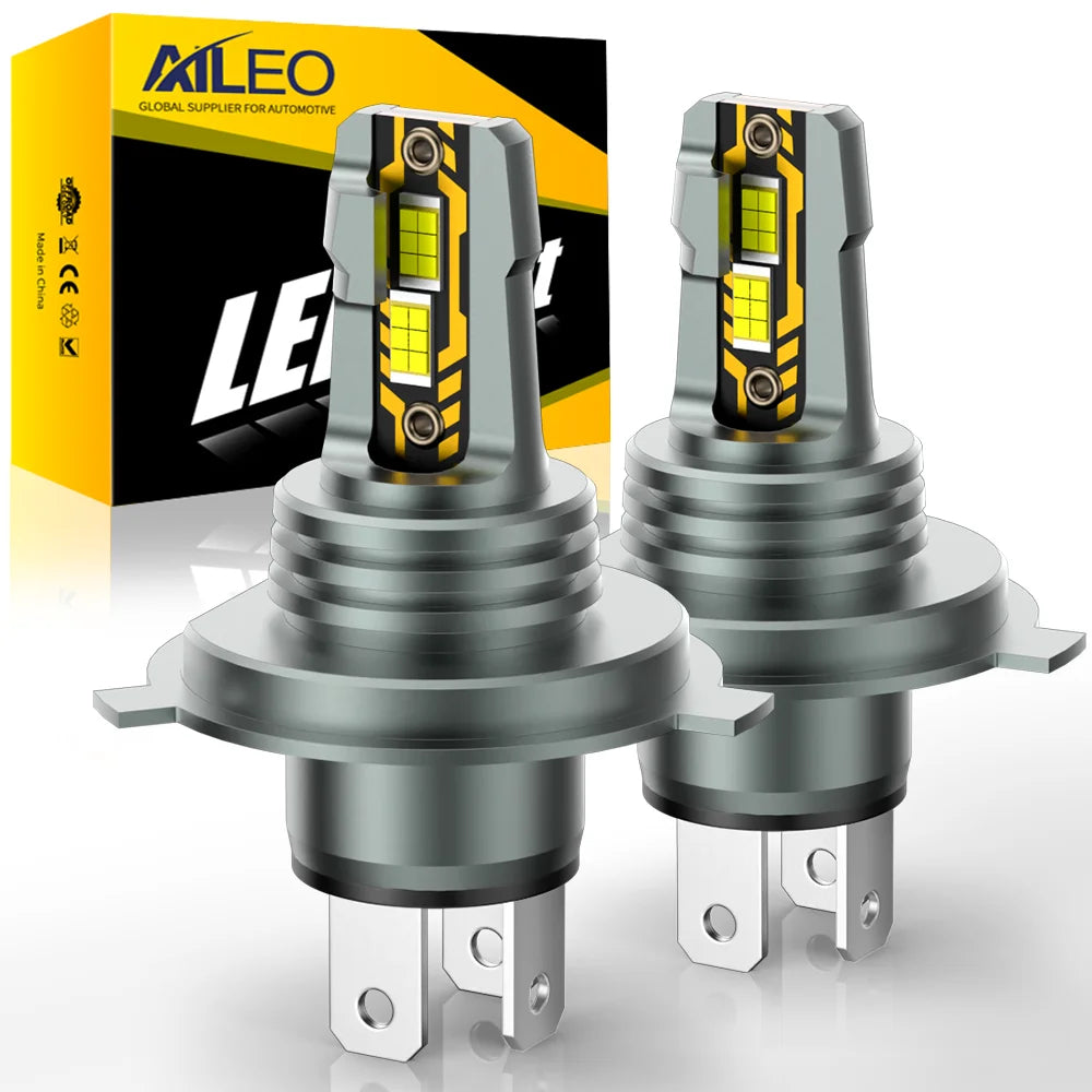 AILEO 2 bombillas led H4 de luz alta y baja, alta calidad, 20000 lúmenes, 90 W, H7, CSP, bombilla de faro para coche, 6500 K, luz de circulación diurna, lámpara automotriz