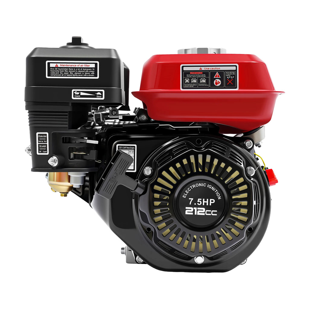 4-Takt 212cc Benzinmotor, 7,5PS 4000W 3600 U/min Einzylinder-Handstart-Benzinmotor, Kurbelwellendurchmesser 20mm