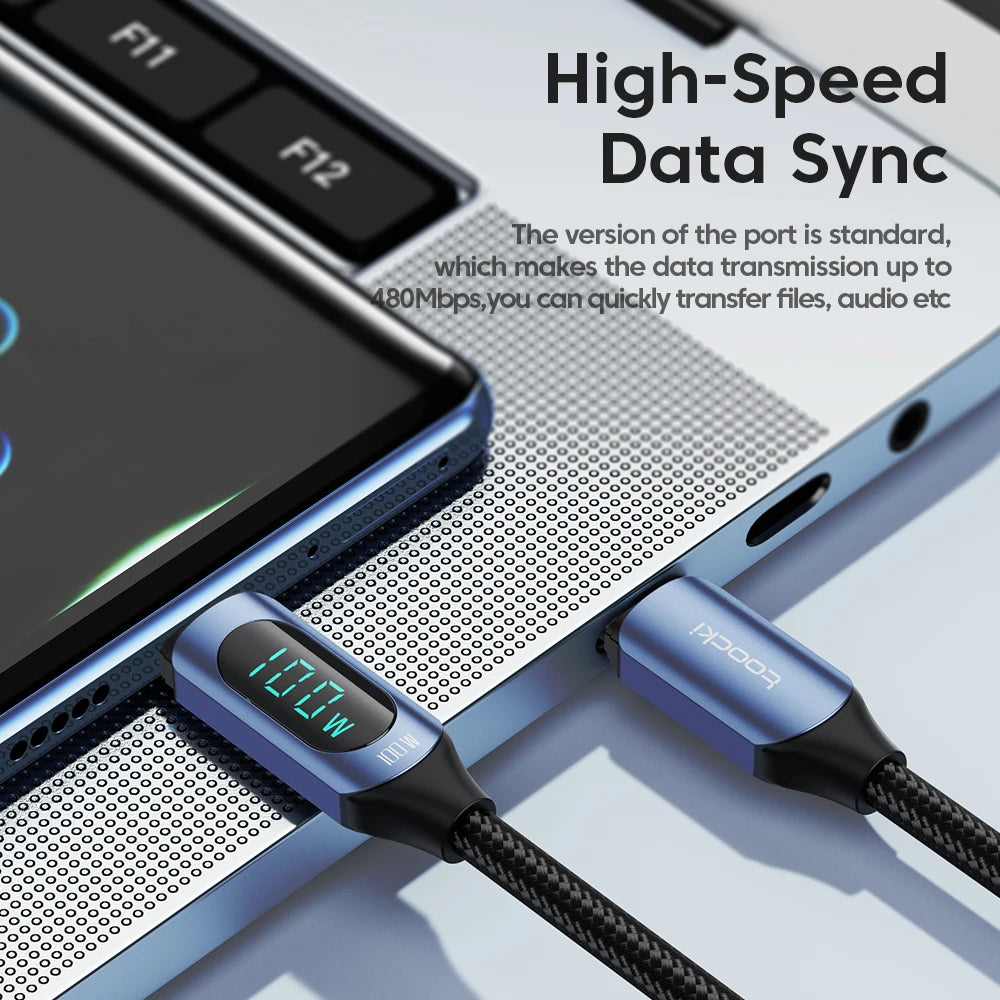 Toocki 100W USB-C Charging Cable with Display