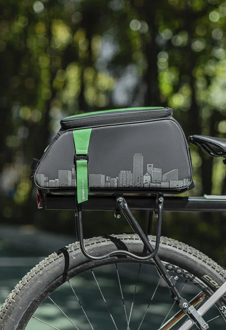 ROCKBROS Fahrradtasche 2-in-1 Reisefotografie Sport Fitness Umhängetasche PU Fahrradgepäckträger Rücksitz Aufbewahrungsbox Fahrradausrüstung