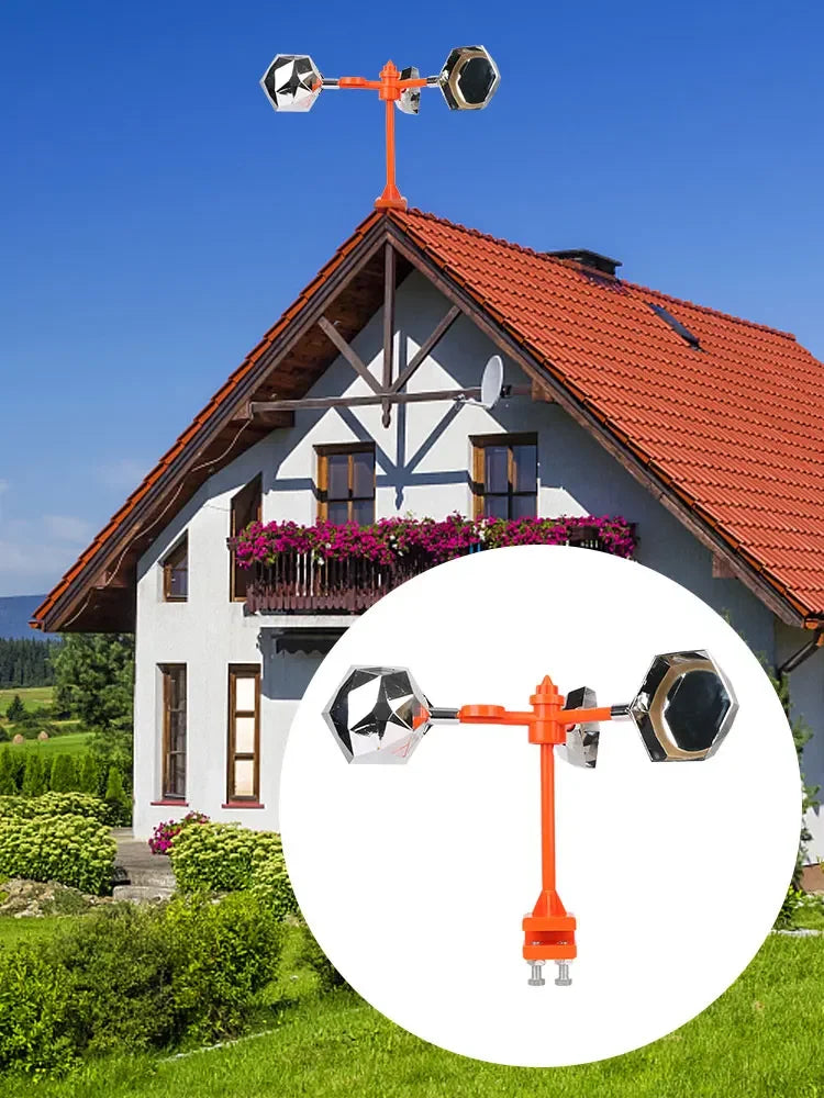 Automatische Vogelabwehr Solar & Windbetrieben 360° Drehbar mit Reflektierendem Klang zur Abschreckung für Garten, Hof und Außenbereiche