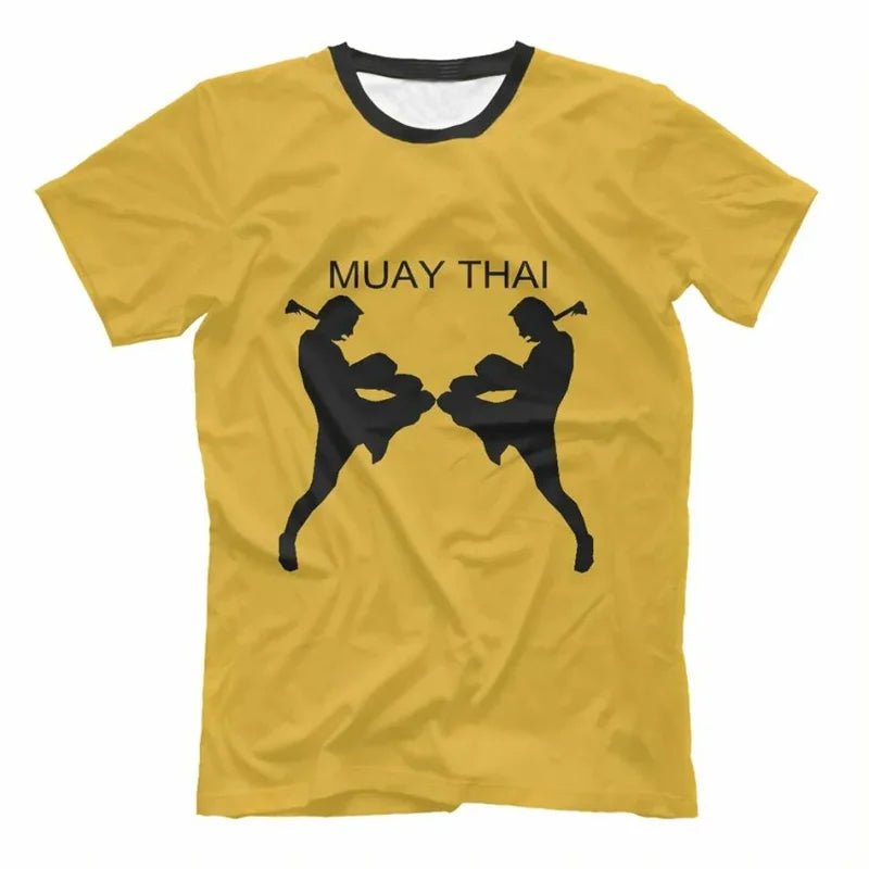 Herren Boxen Muay Thai T-Shirt Mode Sommer Oversized T-Shirts Casual Herren Fitnessstudio Fitness Kampf Training Sportbekleidung
